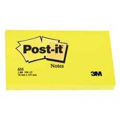 Bloc de notas adhesivas quita y pon post-it 76x127 mm con 100 hojas 655