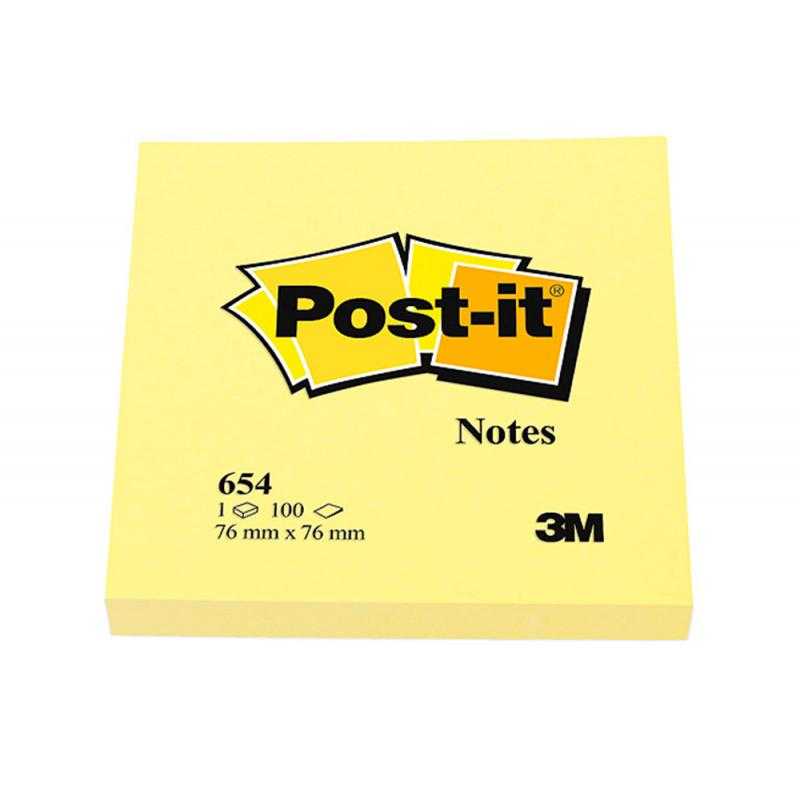 Bloc de notas adhesivas quita y pon post-it 76x76 mm con 100hojas