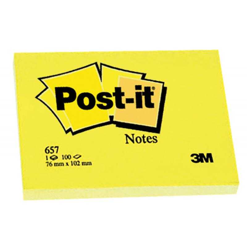 Bloc de notas adhesivas quita y pon post-it 50x38 mm con 100hojas 653e