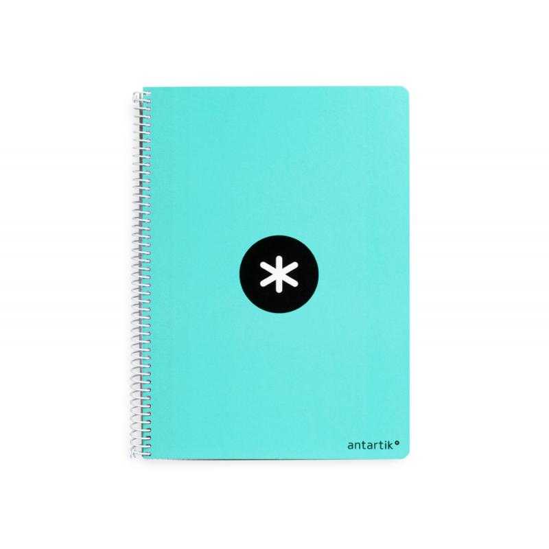 Cuaderno espiral liderpapel a5 antartik tapa dura 80h 100 gr cuadro 5mm color menta