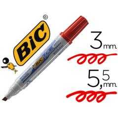 Rotulador bic velleda para pizarra rojo -punta biselada 5.9 mm