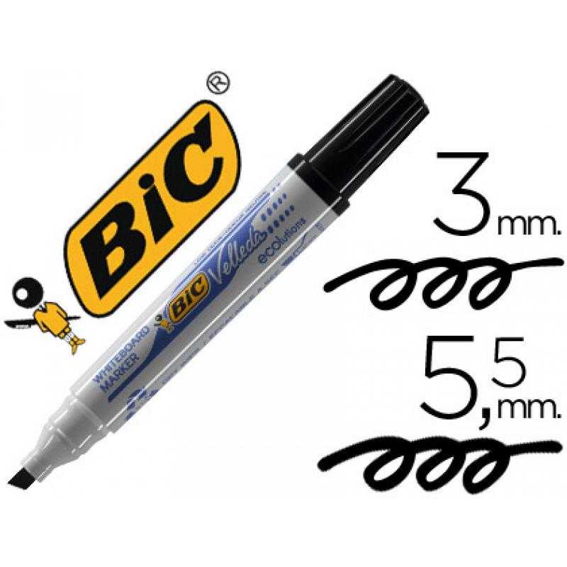 Rotulador bic velleda para pizarra negro -punta biselada 5.9 mm