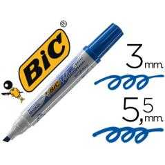 Rotulador bic velleda para pizarra azul -punta biselada 5.9 mm