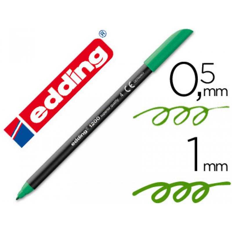 Rotulador edding punta fibra 1200 verde n.4 -punta redonda 0.5 mm