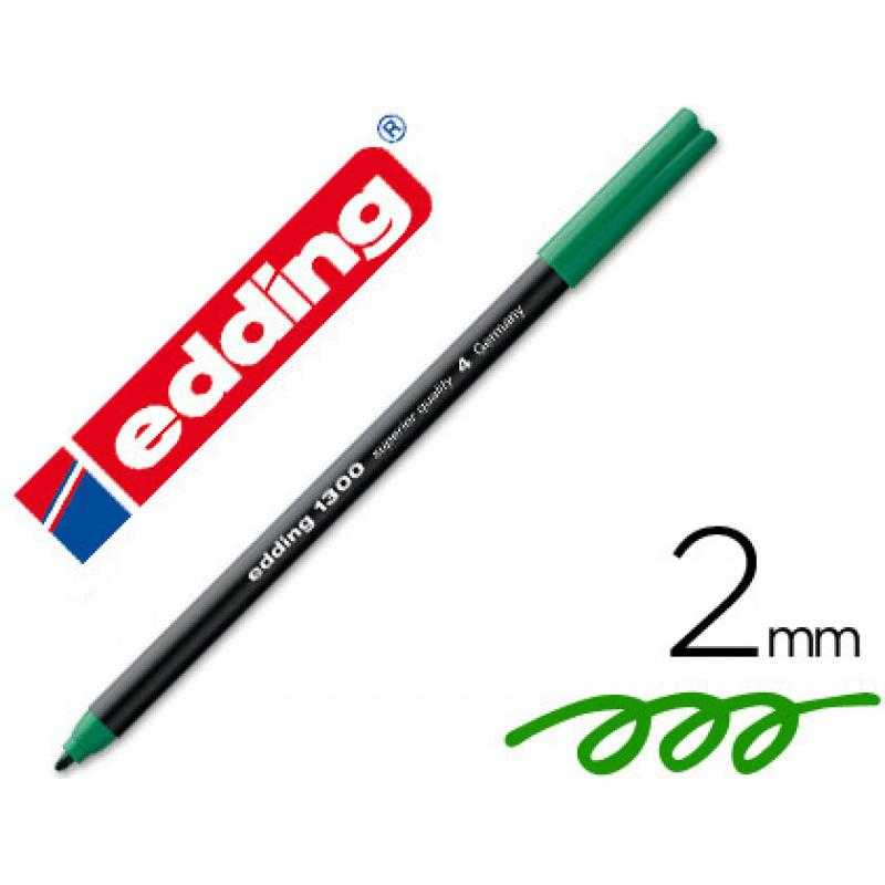 Rotulador edding punta fibra 1300 verde -punta redonda 2 mm