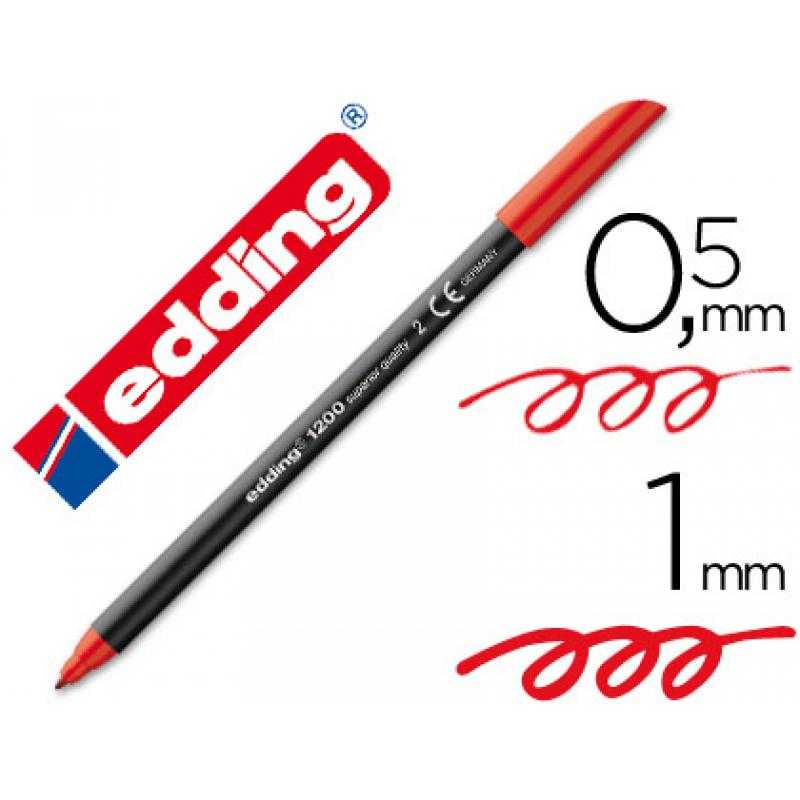 Rotulador edding punta fibra 1200 rojo n.2 -punta redonda 0.5 mm