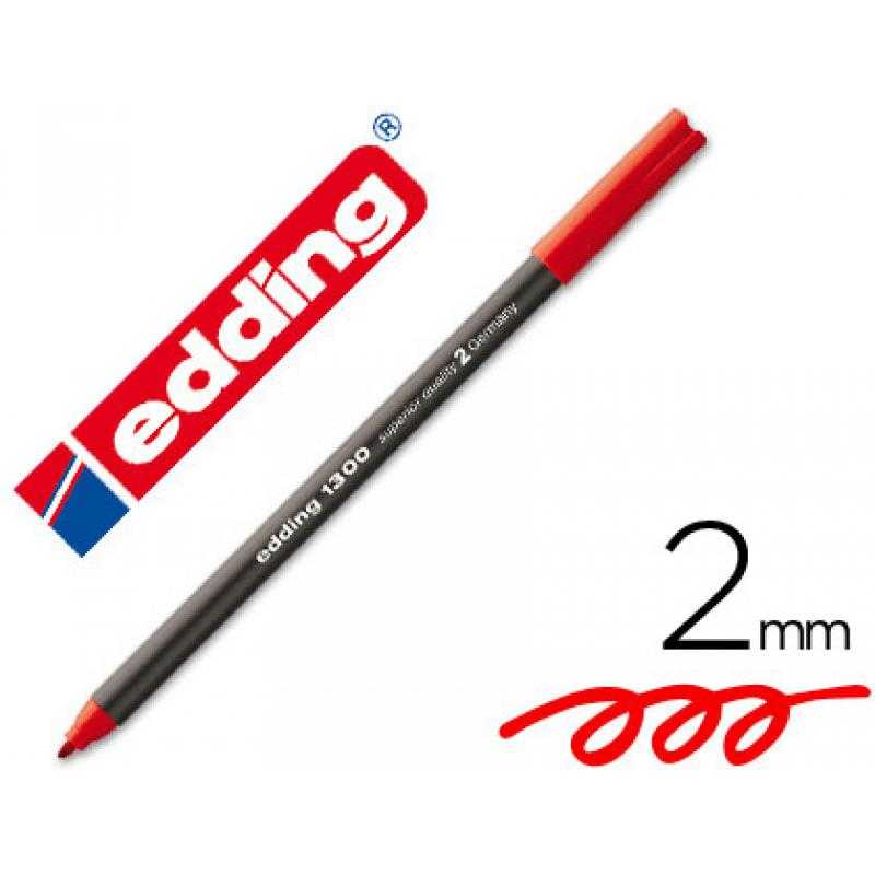Rotulador edding punta fibra 1300 rojo -punta redonda 2 mm