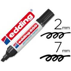 Rotulador edding marcador permanente 500 negro -punta biselada 7 mm
