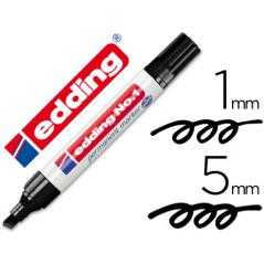 Rotulador edding marcador permanente 1 negro -punta biselada 5 mm