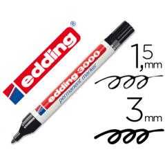 Rotulador edding marcador permanente 3000 negro -punta redonda 1,5-3 mm