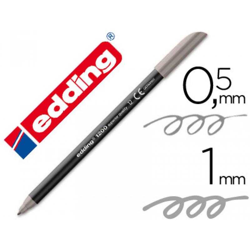Rotulador edding punta fibra 1200 gris n.12 -punta redonda 0.5 mm