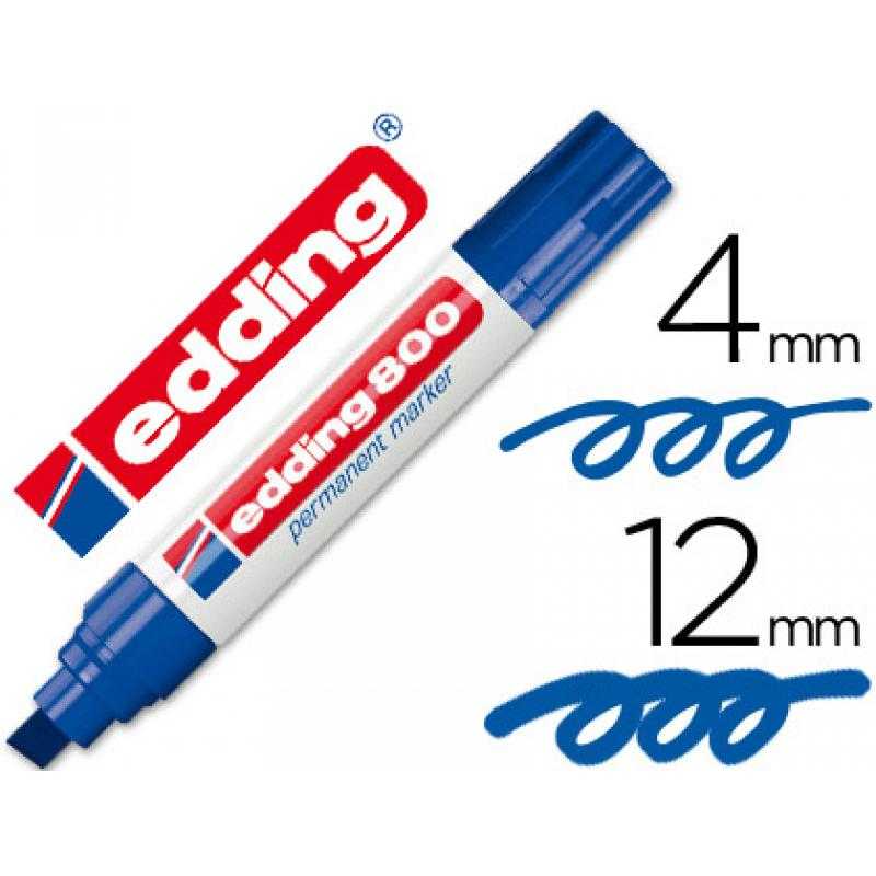 Rotulador edding marcador permanente 800 azul -punta biselada 12 mm