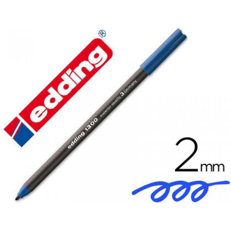 Rotulador edding punta fibra 1300 azul -punta redonda 2 mm