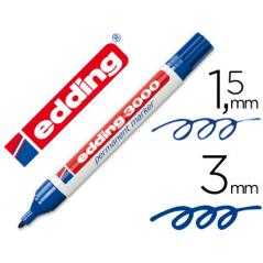 Rotulador edding marcador permanente 3000 azul -punta redonda 1,5-3 mm recargable