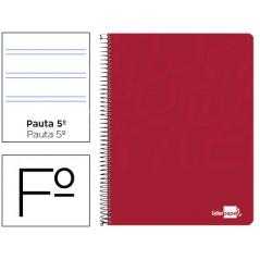 Cuaderno espiral liderpapel folio write tapa blanda 80h 60gr pauta 2,5 mm con margen color rojo