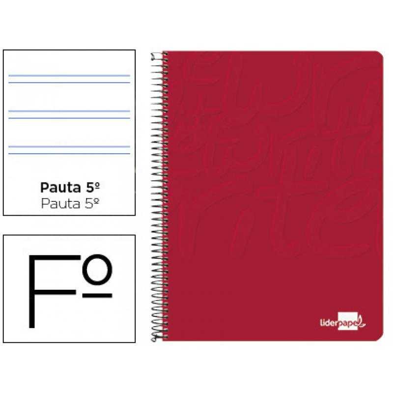 Cuaderno espiral liderpapel folio write tapa blanda 80h 60gr pauta 2,5 mm con margen color rojo