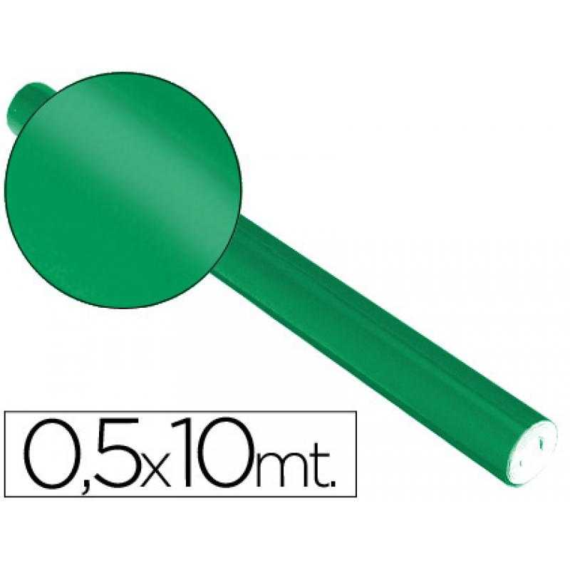 Papel metalizado verde rollo continuo de 0,5 x 10 mt