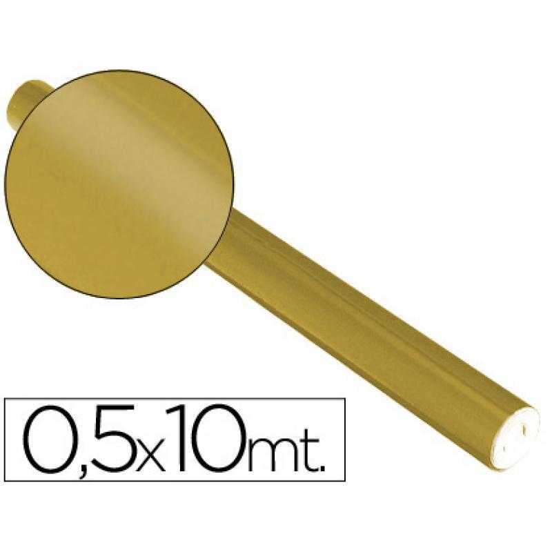 Papel metalizado oro rollo continuo de 0,5 x 10 mt
