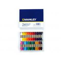 Lápices cera manley -caja de 24 colores ref.124