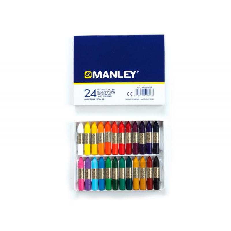 Lápices cera manley -caja de 24 colores ref.124