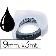 Cinta dymo 9mm x 3mt negra -tradicional