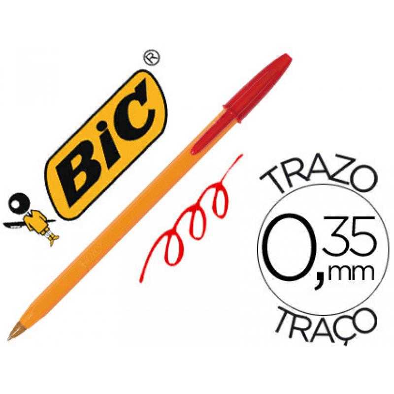 Bolígrafo bic naranja rojo