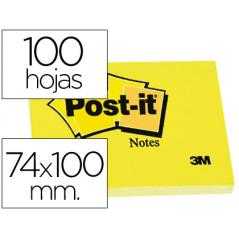 Bloc de notas adhesivas quita y pon post-it 74x100 mm con 100 hojas -657-